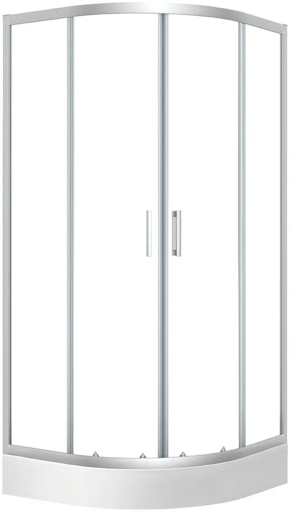 Laveo Bresso box doccia con piatto doccia 80x80 cm semicircolare cromo lucida/vetro trasparente JKDD086Z