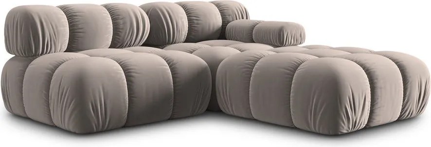 Divano componibile in marrone chiaro con rivestimento in velluto 282 cm Bellis – Micadoni