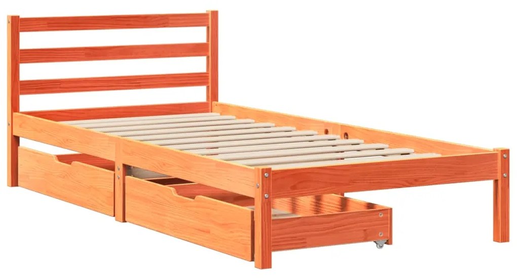 Letto senza materasso marrone cera 90x200 cm legno di pino