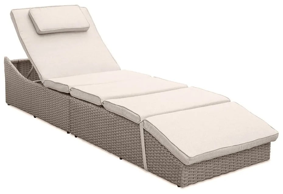 Lettino da giardino in rattan bianco/beige Akland - Bonami Selection