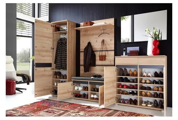 Scarpiera in faggio con cassetti Lissabon - Germania