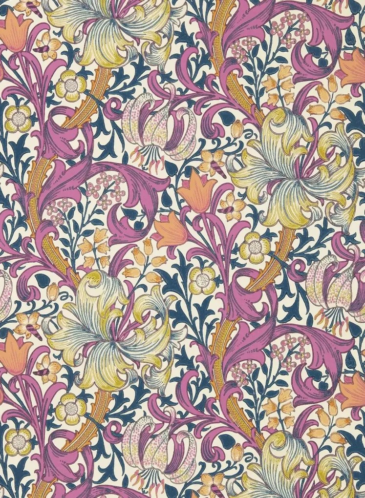 Morris & Co Tapete Golden Lily - Pink Fizz