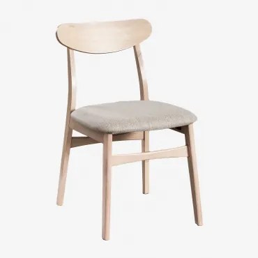Sedia Da Pranzo In Tessuto E Legno Cloda Marrone Cenere - Grigio Chiaro - Sklum