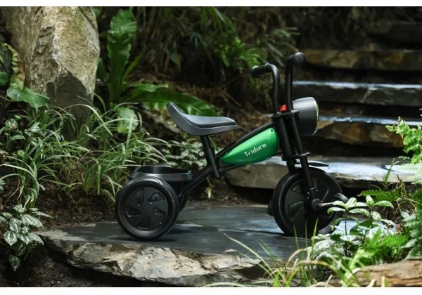 QPlay - Triciclo per bambini TRIDURO nero/verde