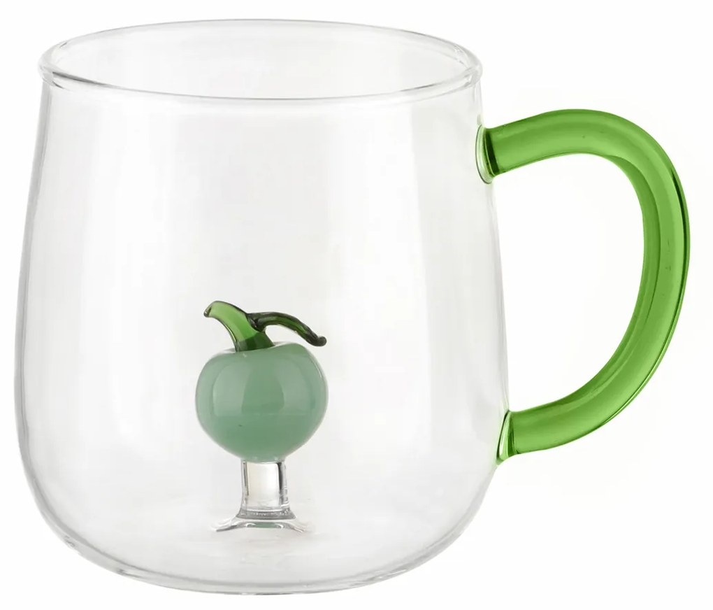 Mug in vetro borosilicato 380 ml mela