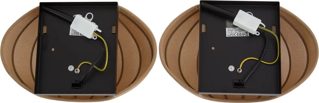 Set di 2 applique marroni con paralume in tessuto - Bida