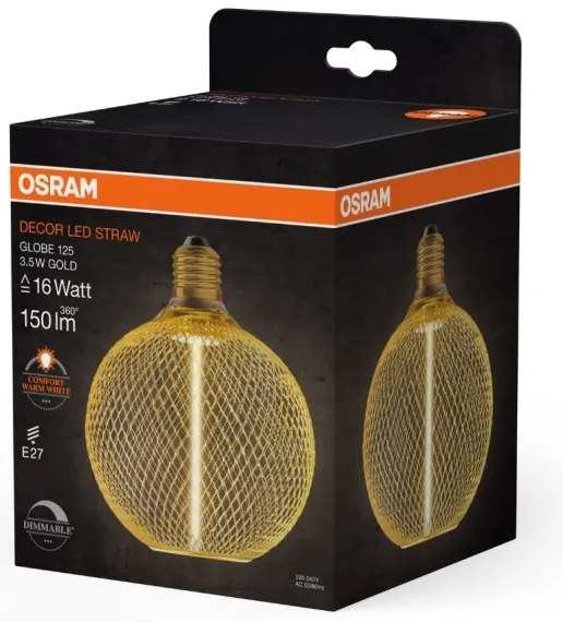 Lampadina LED dimmerabile DECOR  FILAMENT G125 E27/3,5W/230V 1800K oro - Osram