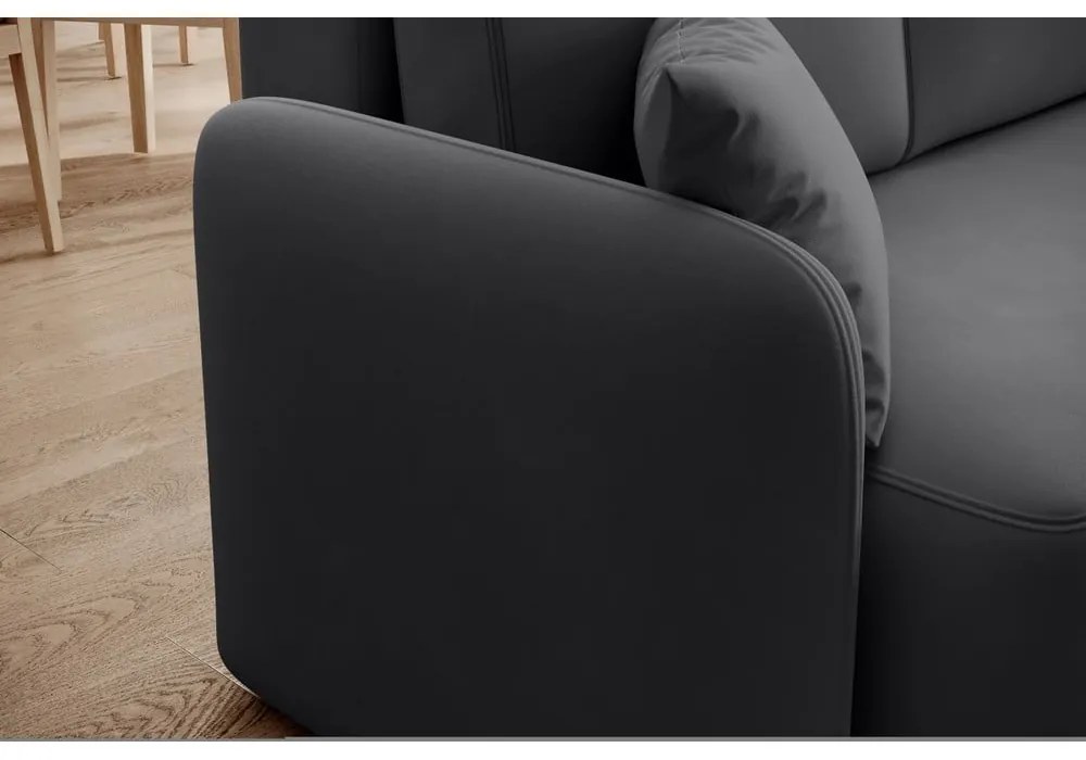 Divano angolare grigio tortora allungabile/con contenitore (con penisola a destra/con chaise lounge) con rivestimento in velluto Hadson – ELTAP