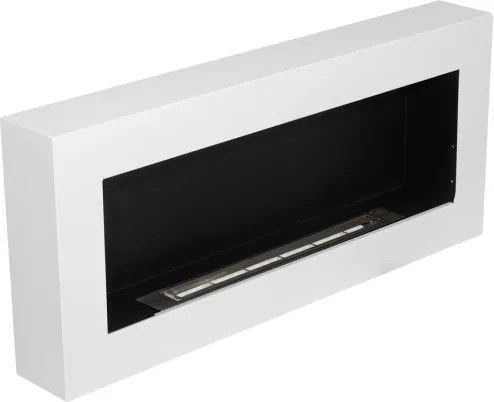 Camino a bioetanolo biocamino da parete Siena bianco L 90 x P 12 x H40