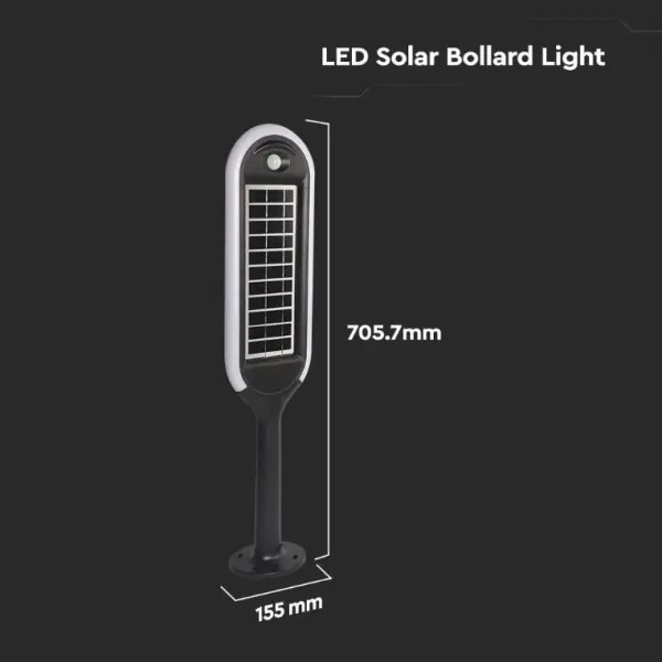 Lampada solare LED con sensore BOLLARD LED/5W/5,5V 70 cm 4000K IP65 2000 mAh
