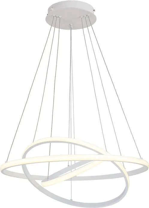 Lampadario LED moderno Planetaria bianco Ø60cm, luce con 3 temperature di colore 5000 lumen