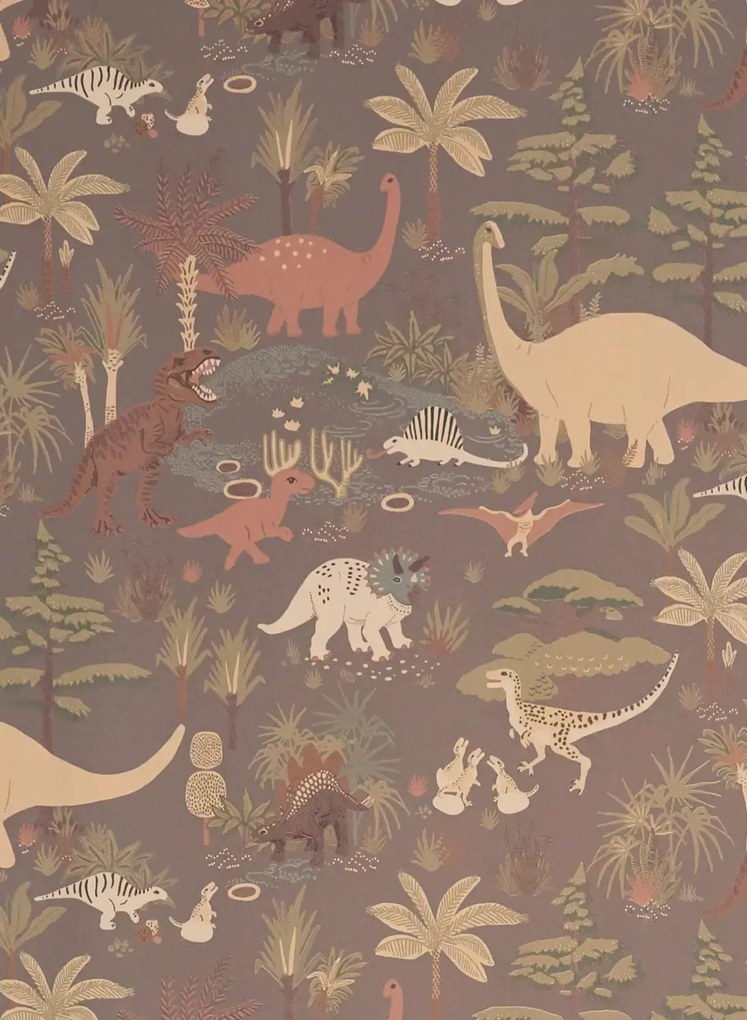 Majvillan Tapete Dinosaur Vibes - Evening Grey