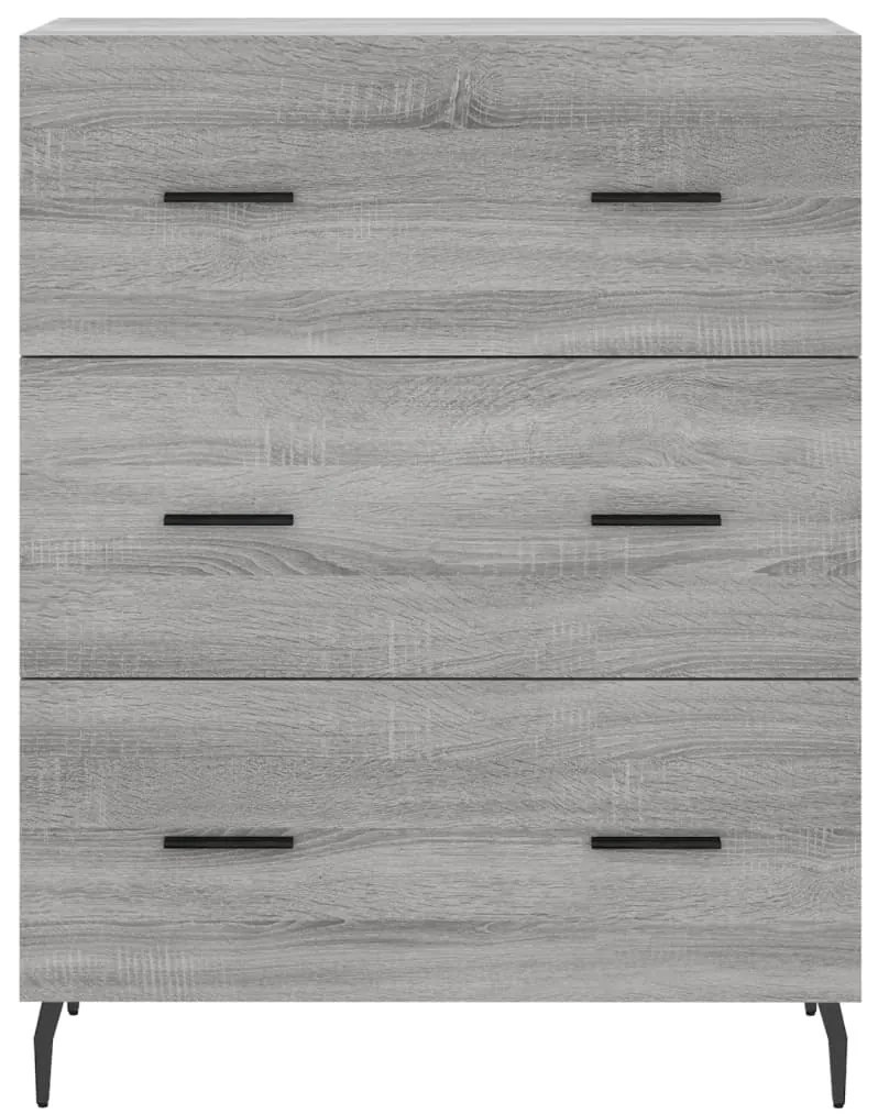 Credenza Grigio Sonoma 69,5x34x180 cm in Legno Multistrato