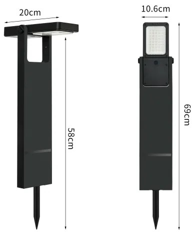 Brilagi - Lampada solare LED SUN SPIKE LED/4W/3,7V 2200 mAh IP44