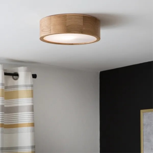 Brilagi - LED RGBW dimmerabile plafoniera CARVALHO 1xE27/9W/230V Wi-Fi rovere Ø 27,5