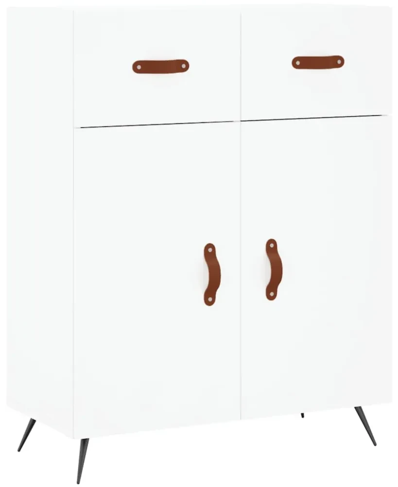Credenza bianca 69,5x34x90 cm in legno multistrato
