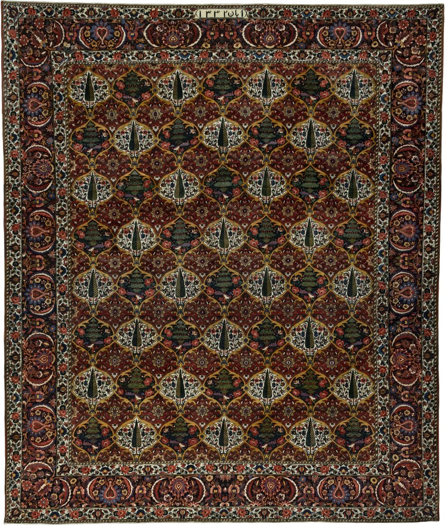 Bakhtiar Tappeto 400 x 330 Rosso (Iran) Annodato A Mano