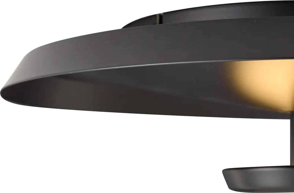 Plafoniera moderna nero opaco con LED dimmerabile a 3 livelli - Sombra