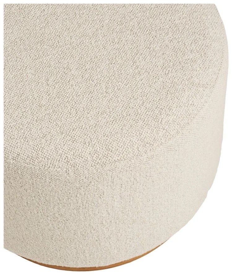 Poggiapiedi beige con rivestimento in bouclé Daisy – House Nordic