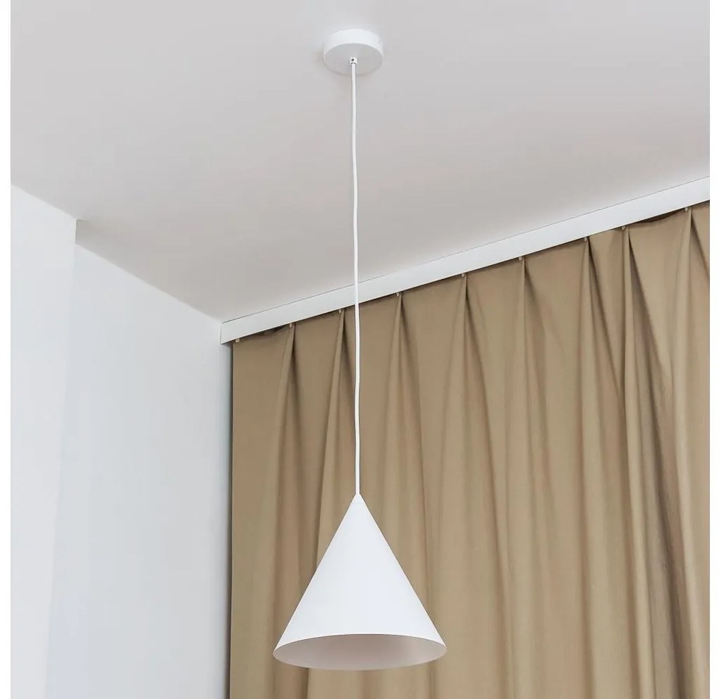 Lampadario su cavo ETNA II 1xE27/15W/230V pr. 25 cm bianco