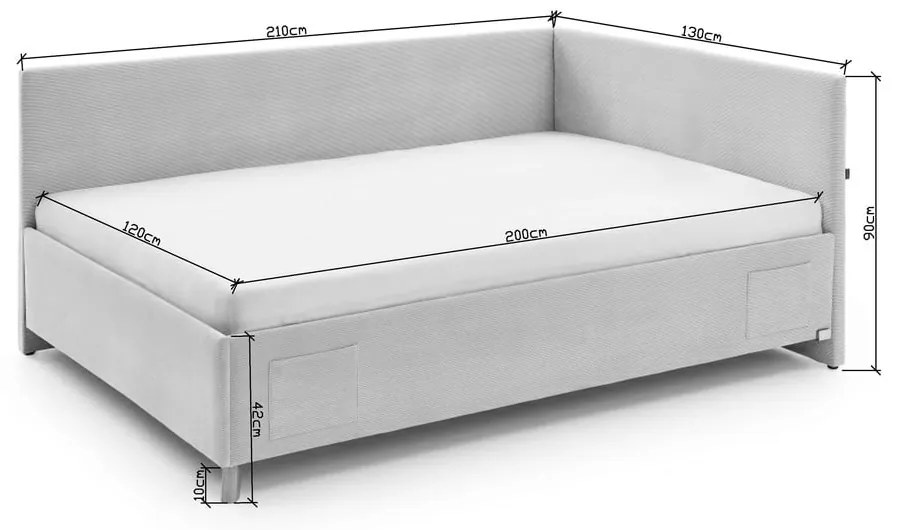 Letto da bambini con sponde rosa imbottito con contenitore con rete inclusa 120x200 cm Cool – Meise Möbel