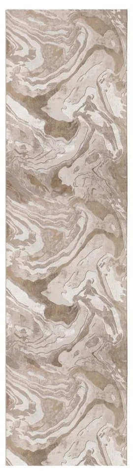 Tappeto beige/naturale 80x300 cm Marbled - Flair Rugs