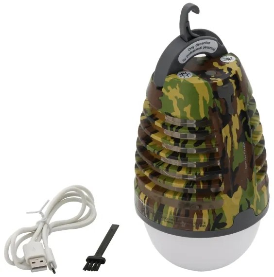Lampada portatile a LED ricaricabile con trappola per insetti LED/2W/3,7V IPX4 camouflage