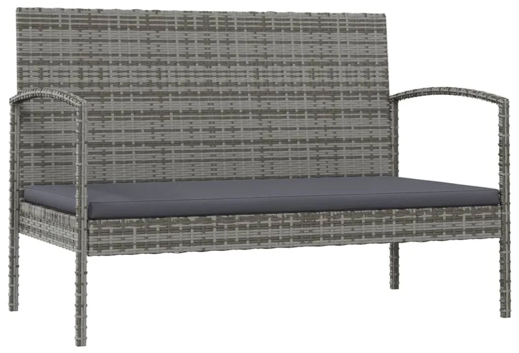 Set divani da giardino 8 pz con cuscini in polyrattan grigio