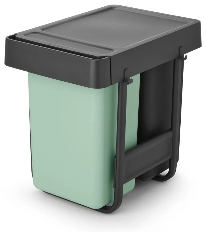 Bidone in plastica da incasso per raccolta differenziata in grigio scuro menta 30 l Sort&amp;Go - Brabantia