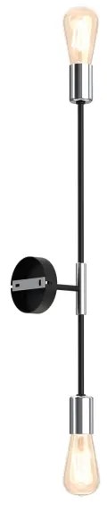Applique FLAME 2xE27/60W/230V nero/cromo lucido