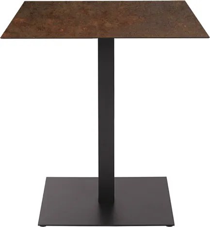 Tavolo quadrato da bar pub ristorante per esterno 70x70 cm piano in HPL Corten H 74