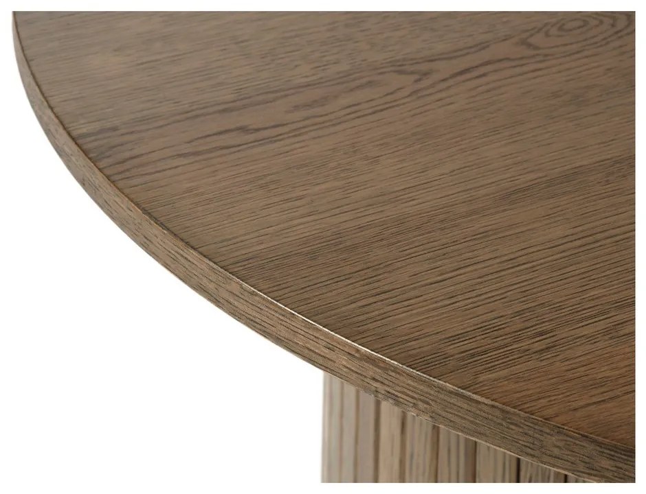 Tavolino rotondo marrone in rovere ø 90 cm Nola - Unique Furniture