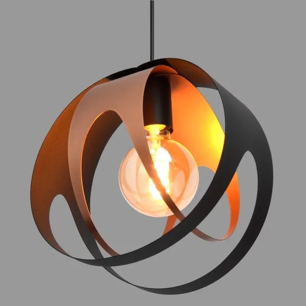 Lampadario a sospensione con filo MOONLIGHT 1xE27/15W/230V nero/rame