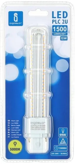 Lampadina LED G24D-3/15W/230V 3000K - Aigostar