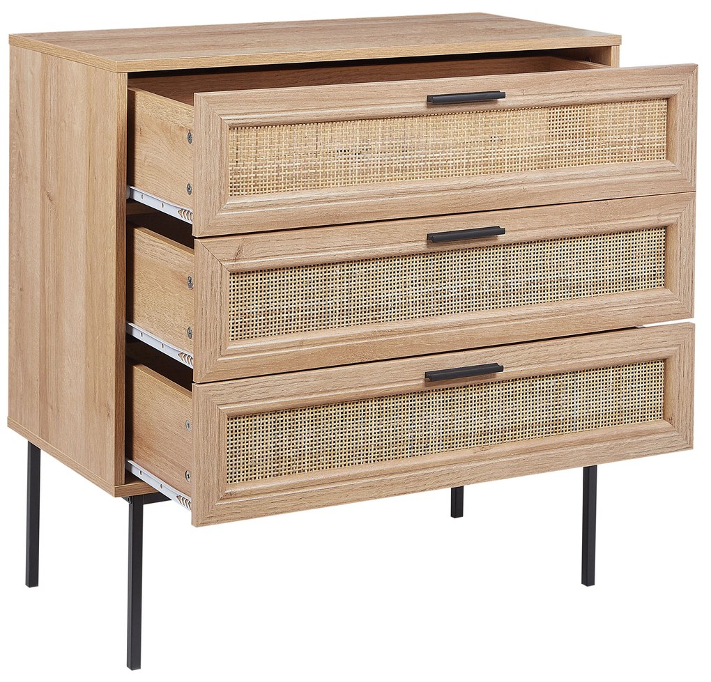 Cassettiera rattan legno chiaro PASCO Beliani
