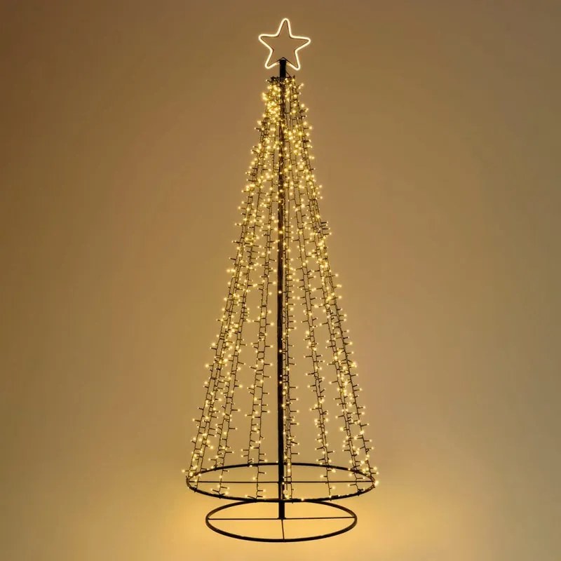 Albero Conic 1254 lampadine bianco caldo H 200 cm