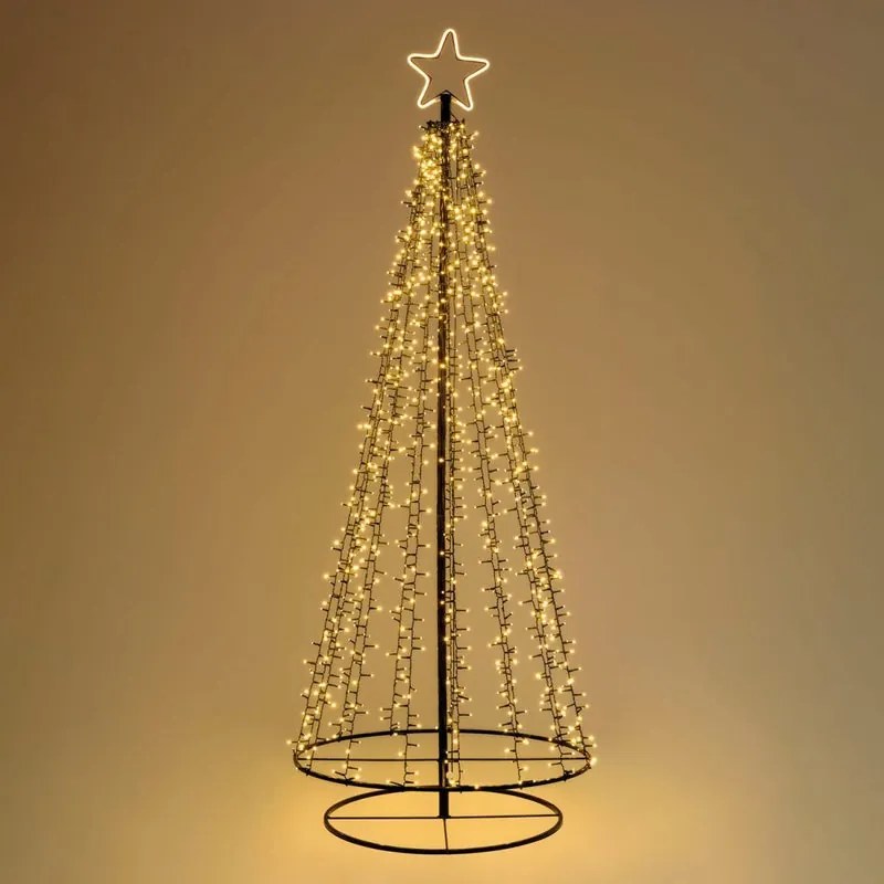 Figura natalizia illuminata Conic 1254 lampadine bianco caldo H 200 cm