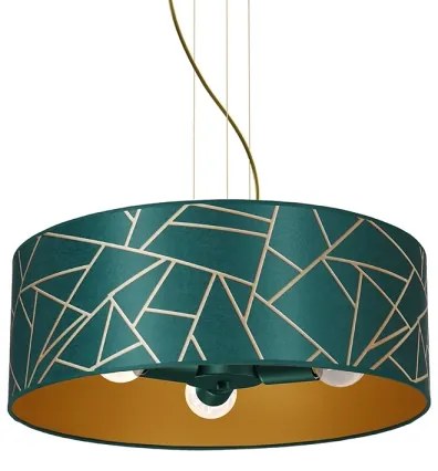 Lampadario su corda ZIGGY 3xE27/60W/230V verde/oro