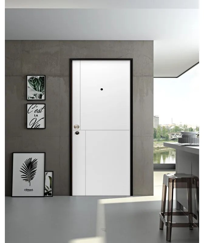 Pannello per porta blindata laccato bianco L 94  x H 213 cm, Sp 6 mm