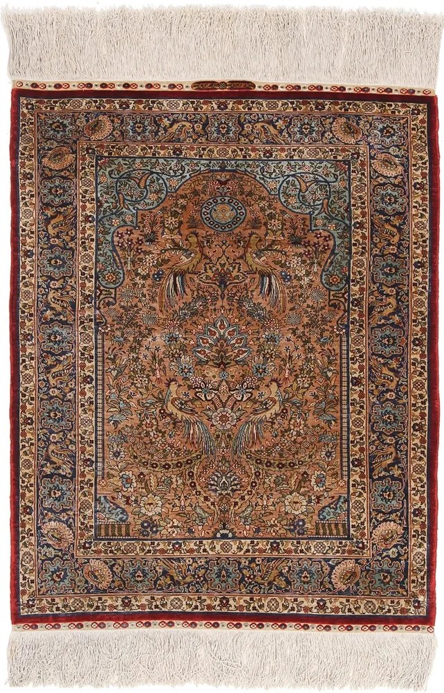 Hereke Tappeto 90 x 70 Verde (Tacchino) Annodato A Mano
