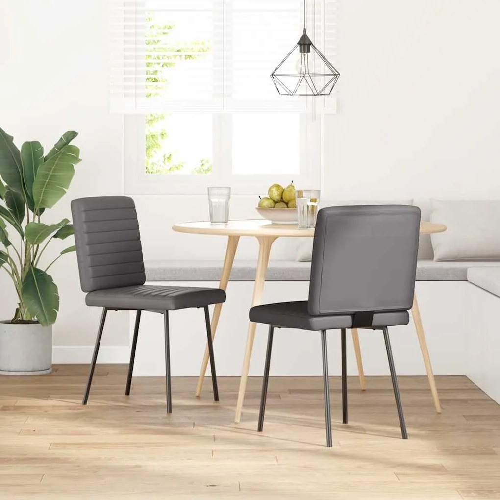 Sedie Da Pranzo 2 Pz Grigie İn Similpelle /