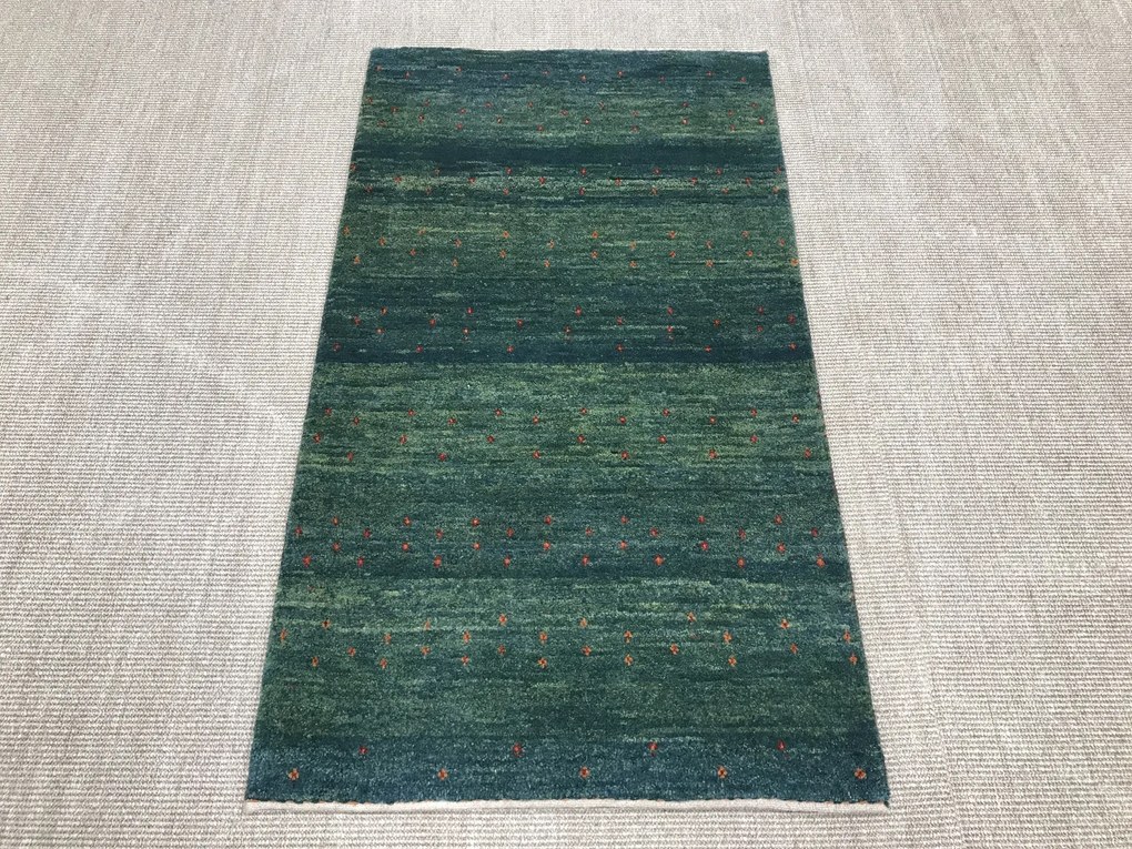 Gabbeh Tappeto 140x80 Verde (Iran) Annodato A Mano