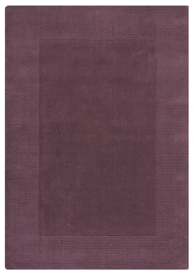 Tappeto di lana viola scuro tessuto a mano 160x230 cm Border - Flair Rugs