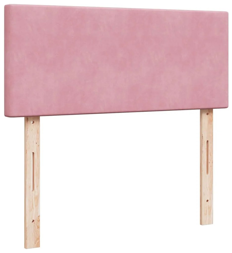 Giroletto a molle con materasso rosa 120x190 cm in velluto
