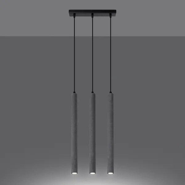 Sollux SL.1272 - Lampadario a sospensione con filo PASTELO 3xG9/8W/230V calcestruzzo