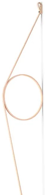 Flos Wirering Lampada da parete H.208 cm a luce indiretta con dimmer e cavo rosa/Anello rosa