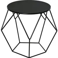 Tavolino Geometrico di Design in Acciaio Nero 54x54x44 cm