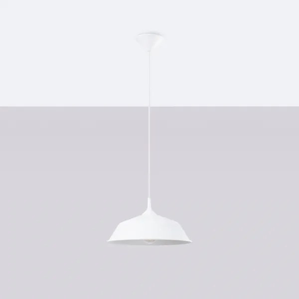 Sollux SL.1327 - Lampadario a sospensione con filo FRIKA 1xE27/15W/230V diametro 34 cm bianco