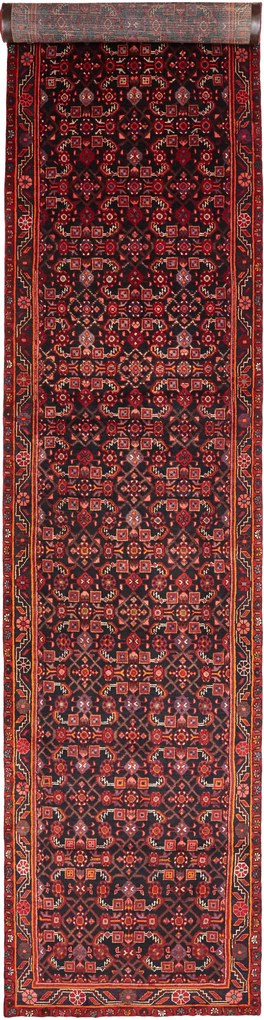 Hamedan Tappeto 510 x 100 Blu (Iran) Annodato A Mano