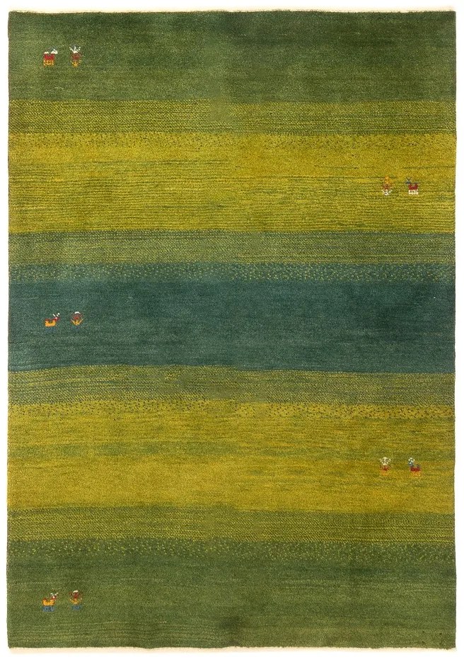 Gabbeh Tappeto persiano 200 x 150 Verde (Iran) Annodato A Mano